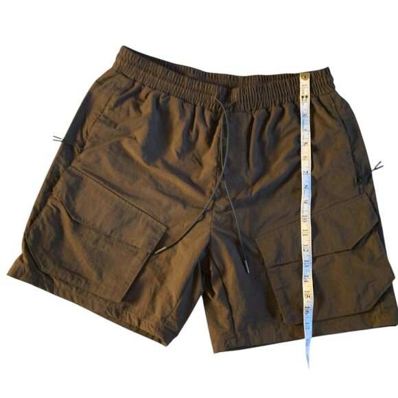 Richie Le Collection Cargo Short Mens Sz M Brown Utility RLC Pockets Drawstring - Picture 7 of 9